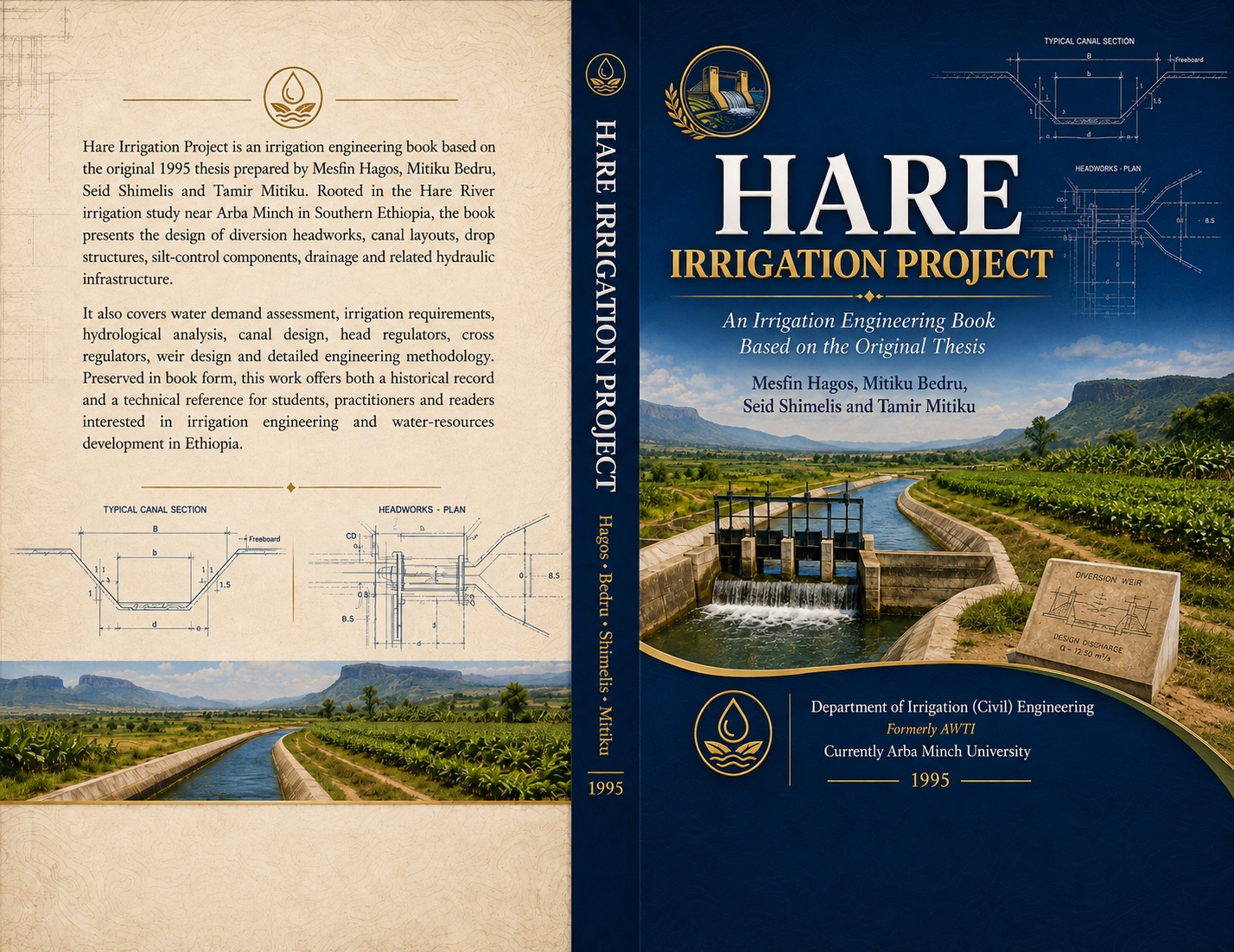 Full HARE Irrigation Project wraparound cover showing back, spine and front